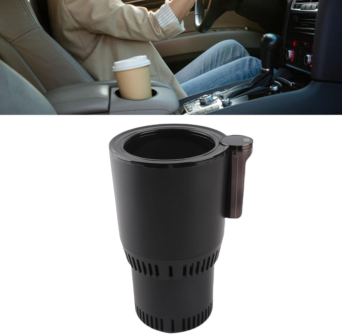 Car Cup Warmer Cooler, 2-In-1 LCD 12V Holder