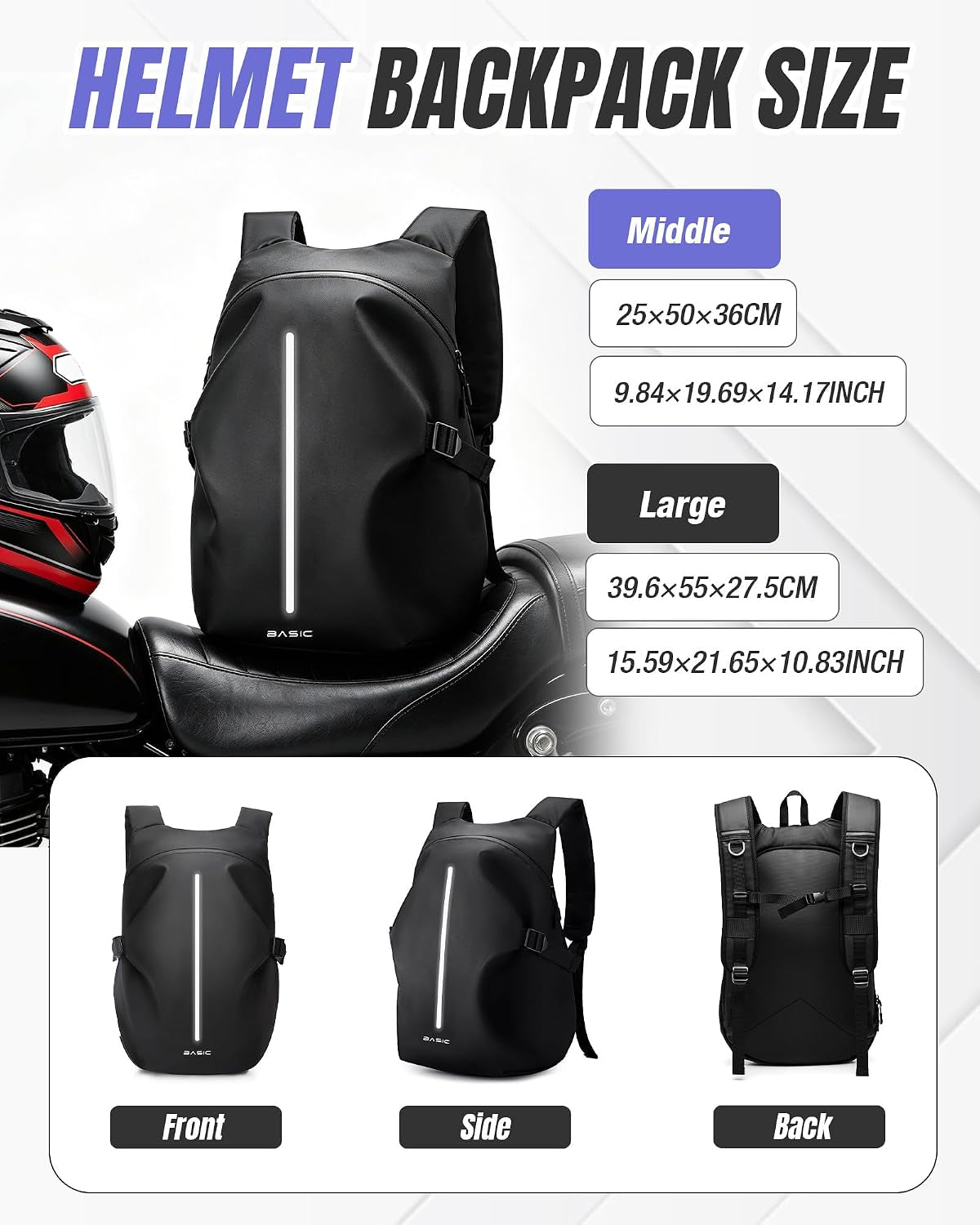 Motorcycle Backpack, Motorcycle Backpacks for Men and Women, Waterproof Motorcycle Backpack, Helmet Bag Bookbag for Riding, Outing