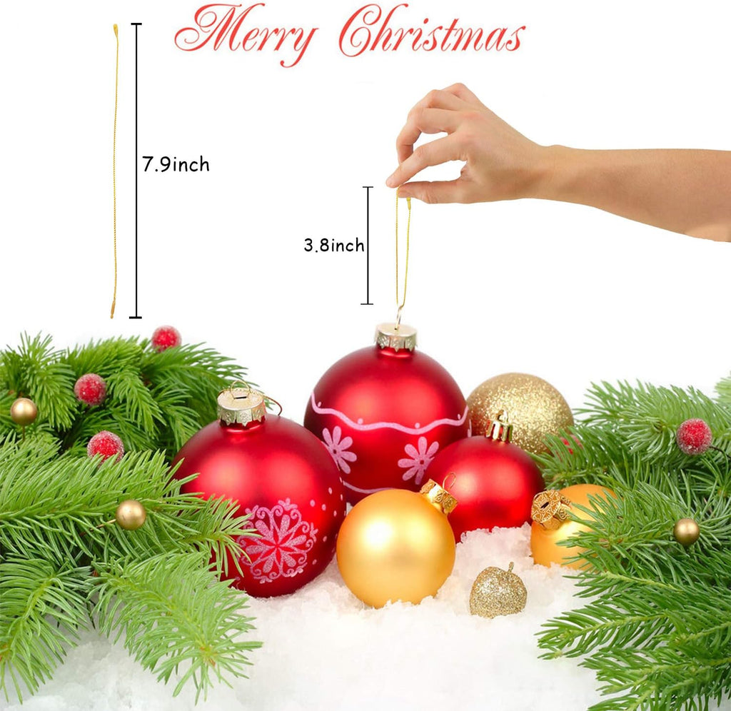 Christmas Tree Ornament String Hanger Precut Ribbon Hook with Snap Fastener