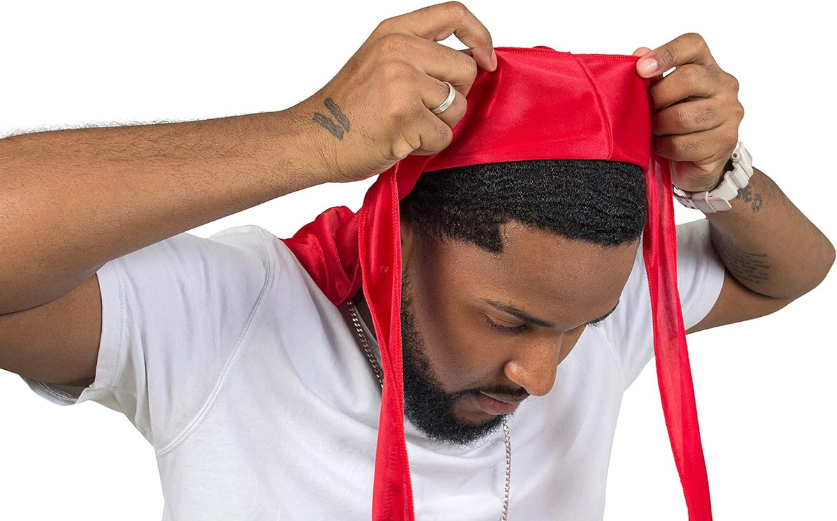 Durags for Men, Silky Satin Durag, Do Rag for Waves, 2 Pieces