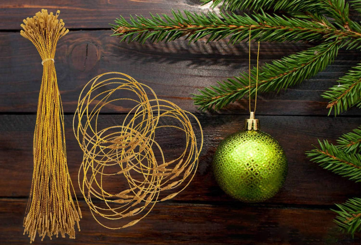 Christmas Tree Ornament String Hanger Precut Ribbon Hook with Snap Fastener