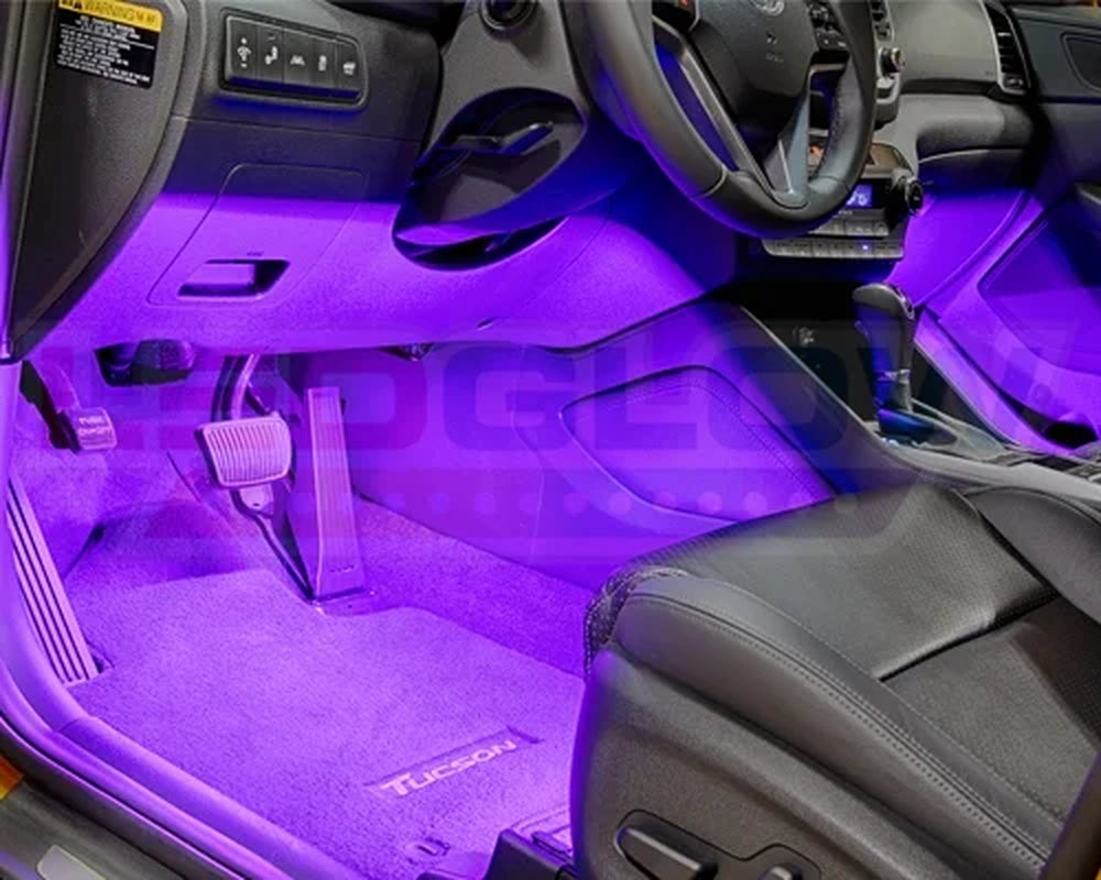 4Pc Purple LED Interior Underdash Lighting Kit