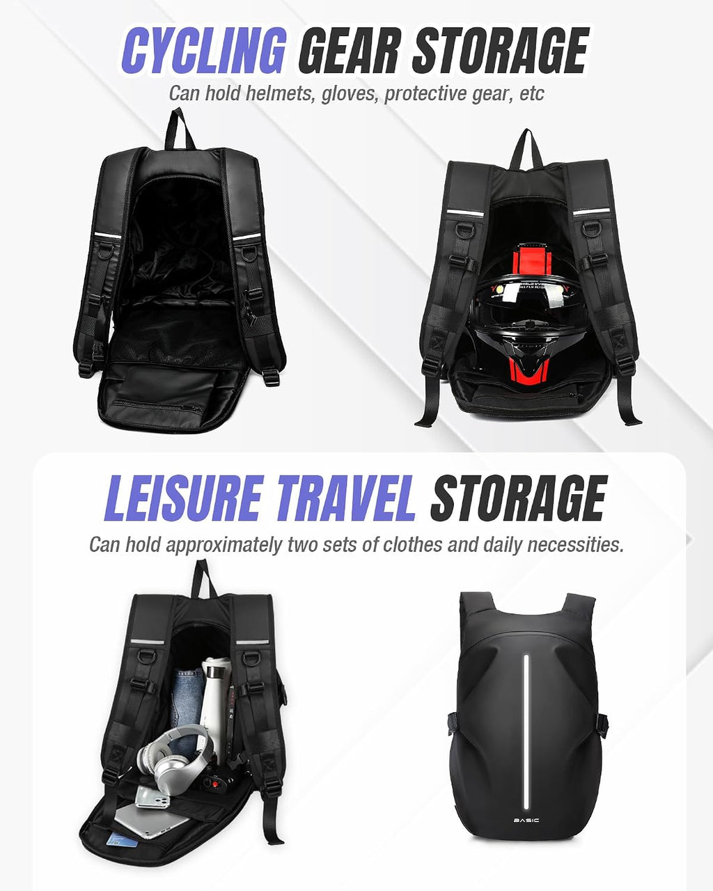 Motorcycle Backpack, Motorcycle Backpacks for Men and Women, Waterproof Motorcycle Backpack, Helmet Bag Bookbag for Riding, Outing